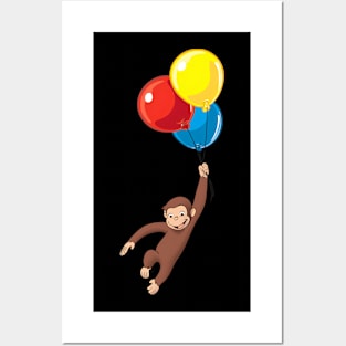 Curious George Fly With Bubble Posters and Art